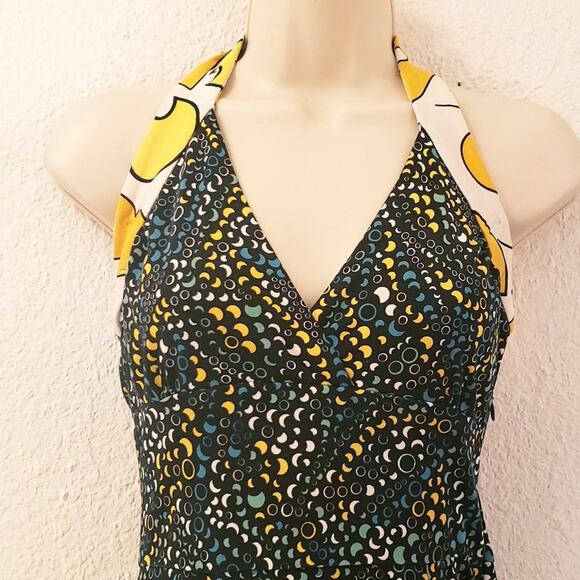 ISSA London Silk Jersey Multi-color Halter Dress  US Size 6 Bombshell Tie-Neck - Picture 4 of 13